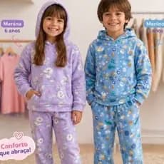 conjunto calca e blusa de  frio infantil  menina e menino tecido ultra soft estampa aleatórias pra o inverno
