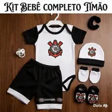 Roupa de Bebê Corinthians Unissex - Kit 2 e 3 peças