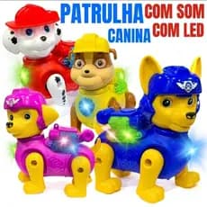 Brinquedo Patrulha Canina Com Luz e Som - Escolha Chase, Marshall, Skye ou Rubble