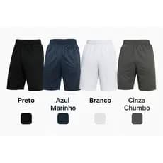 Kit Com 4 Bermudas Masculinas  Com Bolsos Ziper Forrada Futebol Academia