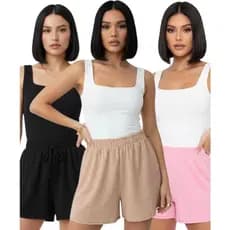 Kit 3 Bermudinhas Feminina Para o Dia Dia Tecido Duna Confortável Tecido Leve e Soltinho