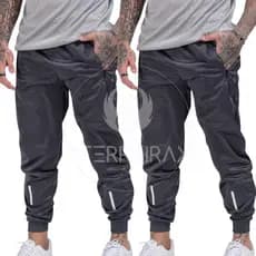 Kit 2 Calças Sim Fit Masculinas Bolsos Com Ziper