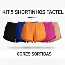 KIT 5 Unidades Bermudinhas Tactel Feminina Soltinho e Confortável Cores 2026