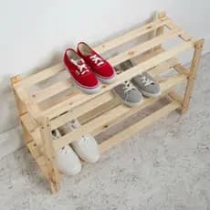 Sapateira Organizadora Madeira Rustica Minimalista 3 Prateleiras Estante Rack