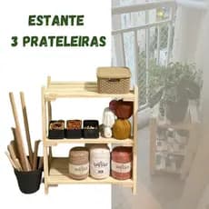 Livreiro Estante Multiuso 3 Prateleiras Organizador para Sala Quarto Escritório Livros