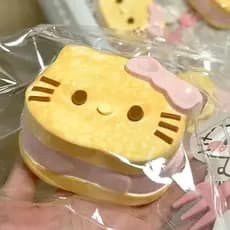 Brinquedo Mole De Biscoito Sanduíche Em Forma De Hello Kitty , Bola De Estresse De Silicone Com Ascensão Lenta , Fofo De