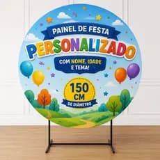 Painel Festa Personalizado Com Seu Tema 1,50m Veste Facil Capa com Elastico