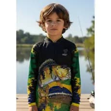 Camisa Pesca Infantil Dry Fit Proteção Uv50 Pescaria