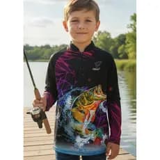 Camisa Pesca Infantil Proteção Uv50 Pescaria Manga Longa