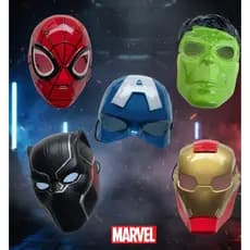 5 Máscaras Super Heróis Vingadores Marvel Homem Aranha Homem de Ferro Capitão América Hulk Pantera Negra