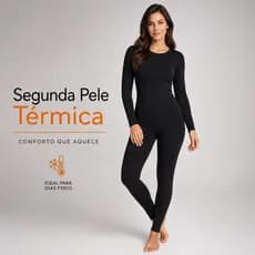 Kit Segunda Pele Calça Blusa Térmica Frio Flanelado Presente Dia das Mães