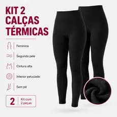 Kit 2 Segunda Pele Feminina Calça Térmica Inverno Peluciada