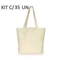 KIT 35 ecobag 32x38 cm GRANDE  lisa em algodão cru Ecológica