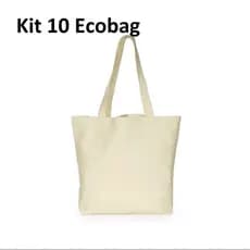 KIT 10 ecobag 32x38 cm GRANDE  lisa em algodão cru Ecológica