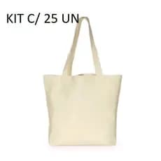 KIT 25 ecobag 32x38 cm GRANDE  lisa em algodão cru Ecológica