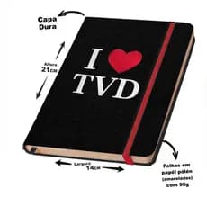 Caderneta Tipo Moleskine A5 Diário De Um Vampiro I LOVE TVD 03