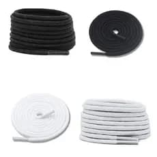 Cadarço Roliço 120cm (1 Par) Branco e Preto - Cordão para Bermudas, Calças e Moletom
