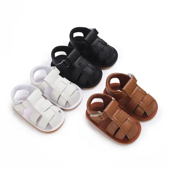 0-18 Meses De Idade Sandálias Respiráveis Para Meninos E Meninas , Sapatos De Passeio Com Sola De Borracha , Bebês Sem Deslizamento