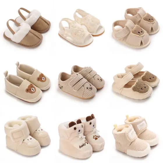 Sapatos De Bebê Coloridos De Damasco Para Meninos E Meninas , Lindos Desenhos Animados De 0 A 1 Ano , Baixos Bebês Com S