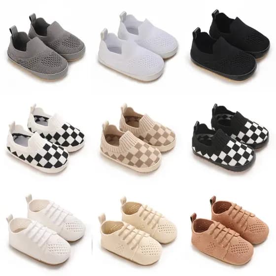 Sapatos De Tecido Ultra-Soft Plaid Slip-On Para Bebês Meninos-Design Confortável & Respirável , Leve Brincadeiras Em Ambientes Internos/Externos-Caminhada Duráveis Perfeitos Aventuras Diárias
