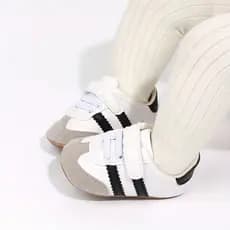 Tênis Casuais Infantis Para Crianças Pequenas – Padrão De Listras Minimalistas Da Moda , Sola De Borracha Antiderrapante