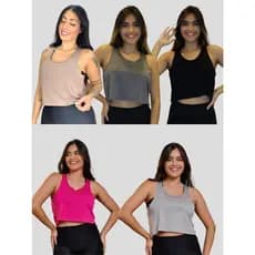 KIT 6 Cropped Feminino Fitness regata academia 10828