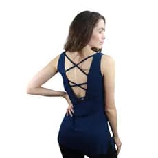 Blusinha Feminina Tapa Bumbum Regata Semiaberta Nas Costas Lipt Academia Dia-a-dia Viscolycra
