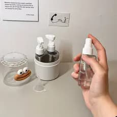 Kit 3 Frascos Spray Dispenser Plástico Líquido Creme Shampoo Viagem Bolsa Necessaire Perfume Álcool Maquiagem