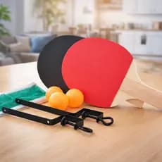 Kit Ping Pong Tênis De Mesa Completo - 2 Raquetes + 3 Bolas + 1 Rede Com Montagem Fácil Brinquedo