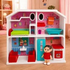 Casinha Casa Infantil da Mônica Brinquedo Menina Boneca Completa Sala Quarto Cozinha Banheiro