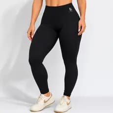 Calça Legging Preta Com Cintura Alta E Sem Transparência