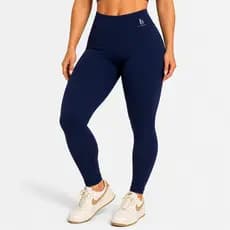 Calça Cintura Alta Legging Azul Sem Transparência