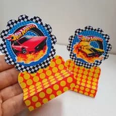 20 Porta Bis Duplo HOTWEELS  - Porta Bis para decoração de festa infantil - PEGUE E MONTE