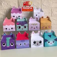 10 Caixas no tema A casa Mágica da Gabby -  Pegue e Monte - Lembrancinha infantil - PRONTA ENTREGA
