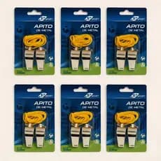 Kit 10 Apitos Profissional Metal Árbitro com Cordão Promoção Pague 10 Leve 12