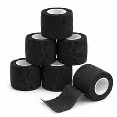 Kit 5 Bandagem Elástica Tattoo Biqueira Grip Fita Adesiva 5m Preto