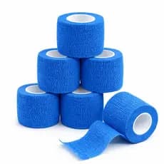 Kit 5 Bandagem Elástica Tattoo Biqueira Grip Fita Adesiva 5m Azul