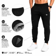 Calça Jogger Masculina Moletom Super Confortavél Academia Treino Inverno
