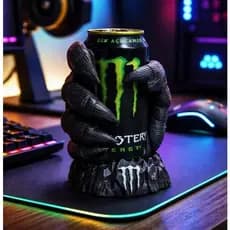 Suporte Porta Lata Garra Monster 3d Premium Premium Preto 470ml