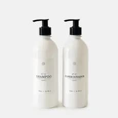 Kit Banheiro 2pçs Frasco Branco Shampoo e Condicionador