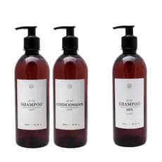 Kit Frascos 3pçs Shampoo Condicionador Shampoo Men Organizador de Banheiro Minimalista Âmbar 500ml
