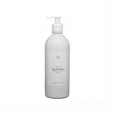 Frasco Branco 500ml Rótulo Álcool Com Válvula Pump Para Organização e Decoração de Ambientes
