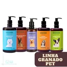 Shampoo Pet Cachorro Granado 500ml Desembaraçador Neutro Clareador Filhotes Adultos Pelos Escuros