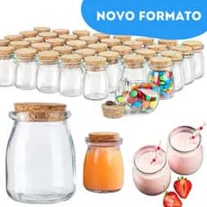 Pote de Vidro Com Rolha Porta Tempero Unitário ou Kit Porta Condimentos Tampa Cortiça Vela Artesanal Lembrancinha