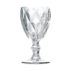 Jogo Taças De Vidro Diamond Sofisticado Para Água Suco 6 Peças