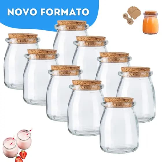 Kit Potes de Vidro Com Rolha Cortiça 100ml Temperos Condimentos Vela Artesanal Lembrancinha Porta Tempero Atacado