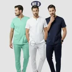 Kit 3 Scrub Pijama Cirúrgico Masculino Enfermagem G3 -israel