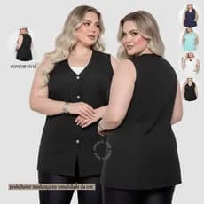 Jaleco Avental Professora Regata Manicure Plus Size- Dubai