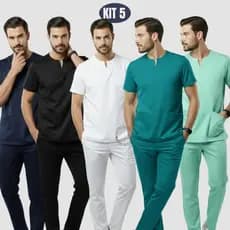Kit 5 Pijama Hospitalar Masculino Atacado Plus Size -israel