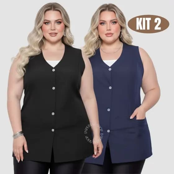 Kit 2 Jaleco Regata Professora Manicure Plus Size G1-dubai
